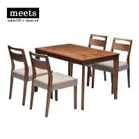 meetsdiningtablesettable125+chairx4�~�[�c�_�C�j���O�e�[�u���Z�b�g�e�[�u����125cm+�`�F�A4�rwalnut�E�H�[���i�b�g